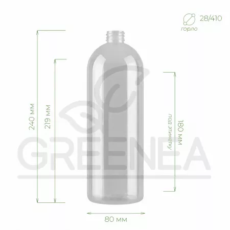 Флакон "Белла" 1000 мл (прозрачный) 28/410 в интернет-магазине Greenea