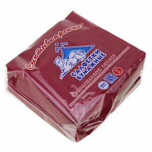 Салфетки бумажные "Сыктывкар", 50 л., бордовый, 21 шт/упак. в интернет-магазине Greenea